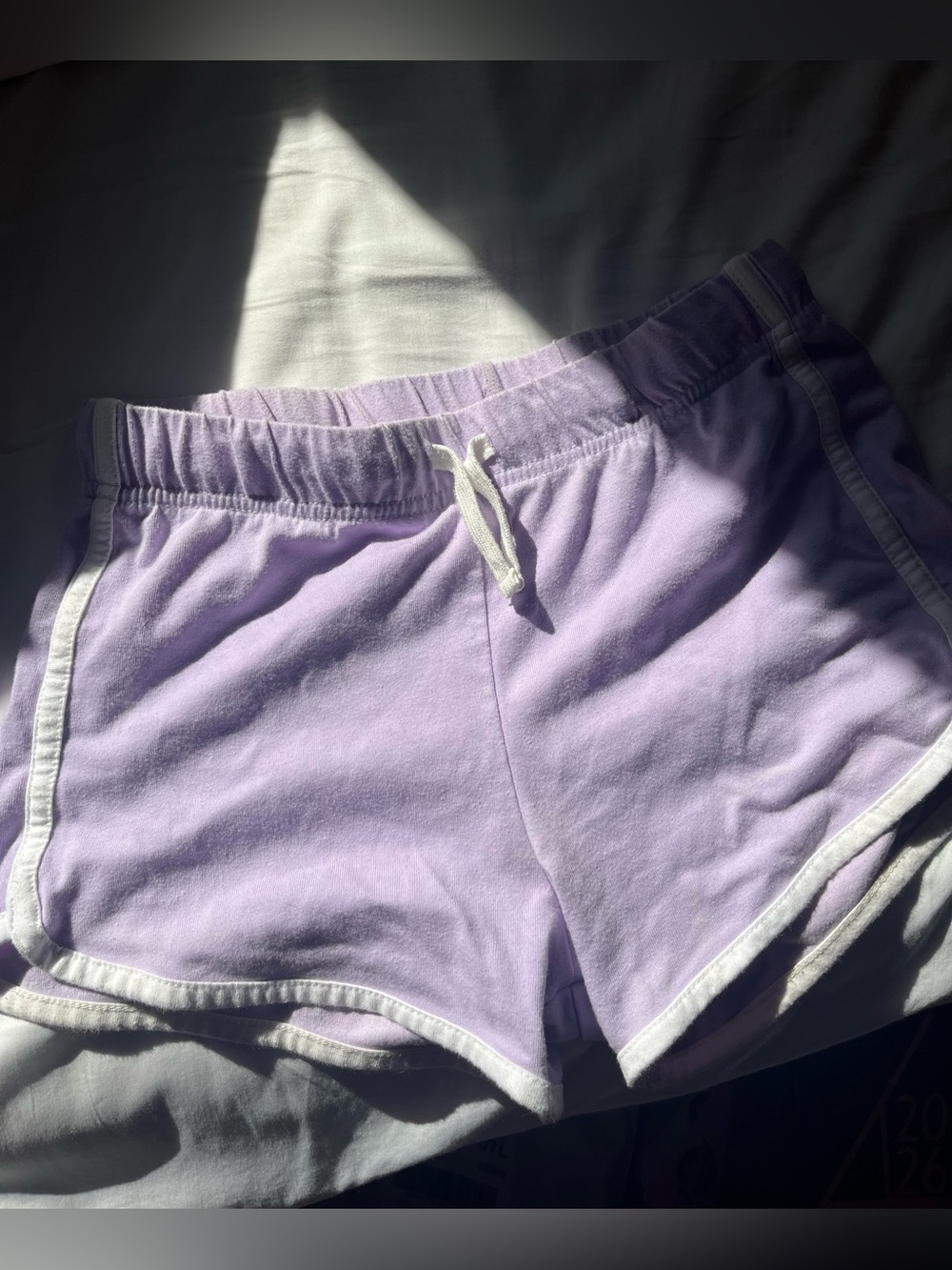 Joe Fresh girls lavender light purple and white shorts